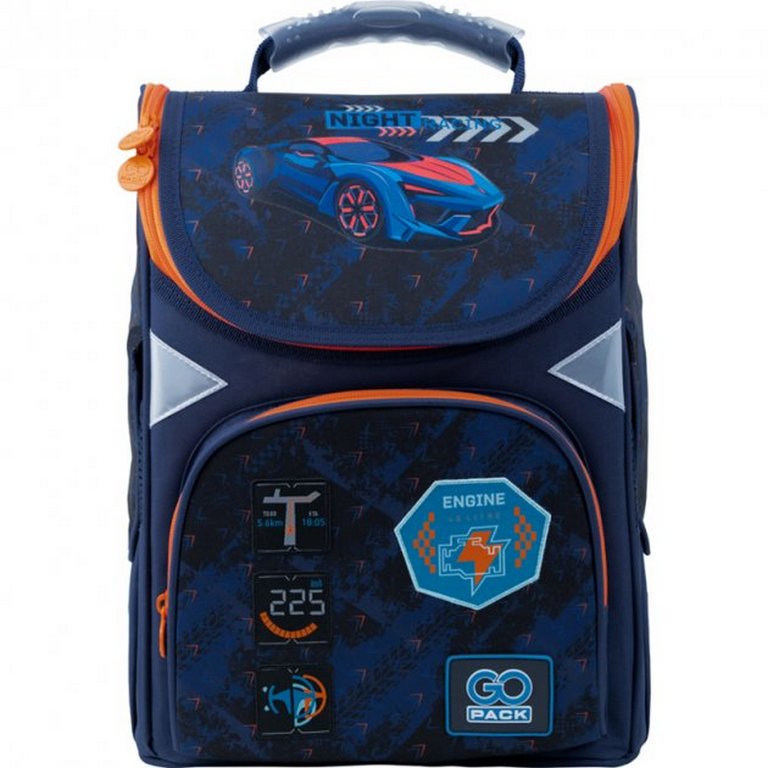 Ранец для мальчика GoPack Education "Racing" 26*34*13 синий