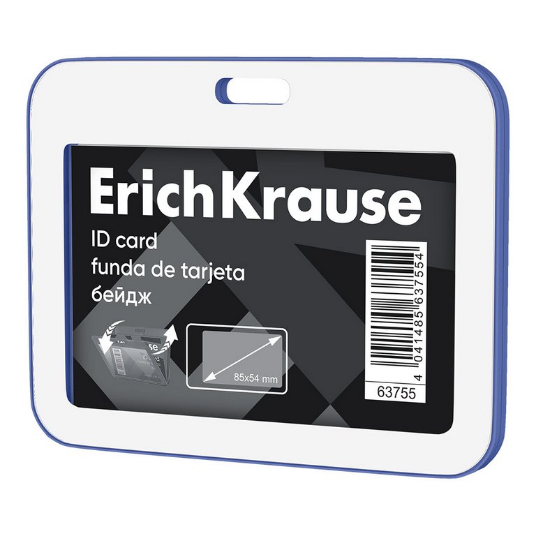 Бейдж горизонтальный  97*77мм (вставка 85*54мм) книжка, синий ErichKrause