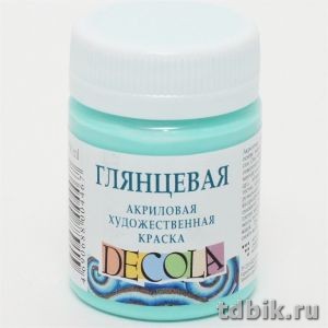 Краска акриловая художественная глянцевая 50мл мятная Декола