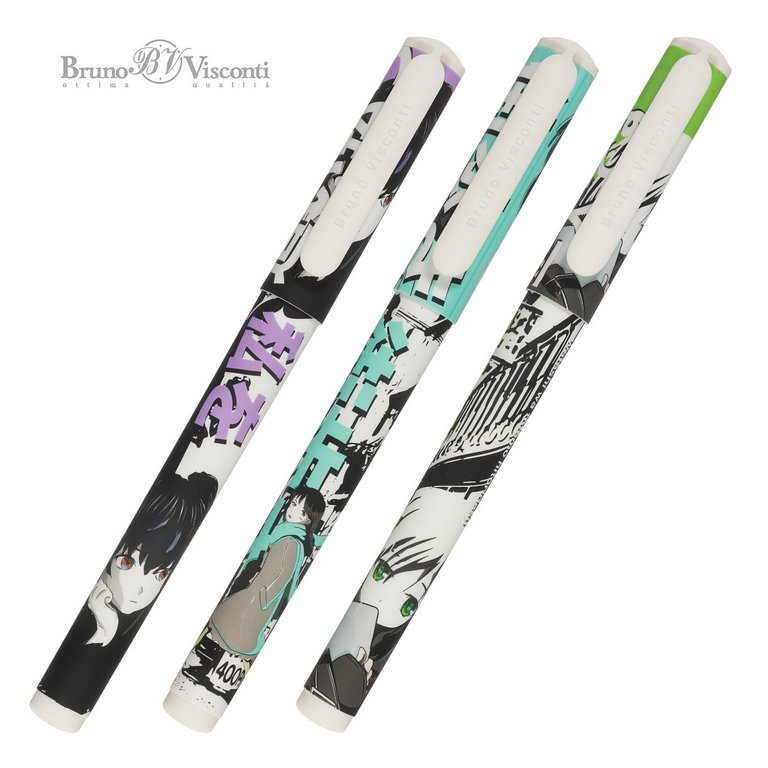 Ручка шариковая Bruno Visconti в тубусе "DreamWrite. Manga Anime. City"  0,7мм синяя (линия 0,5мм)