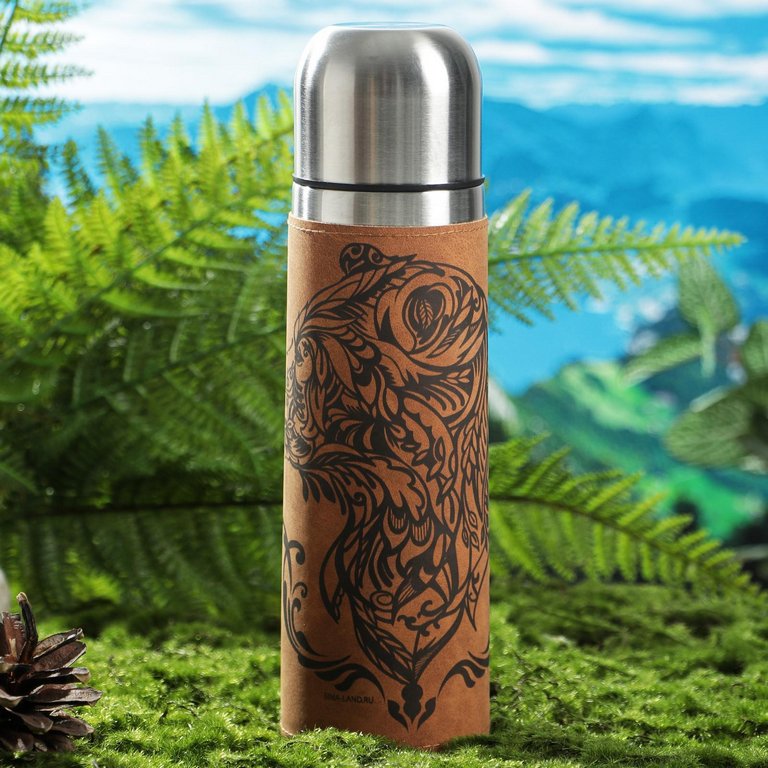 Набор туристический "Охота - занятие храбрых" (термос 500мл, 2 кружки по 170 мл)