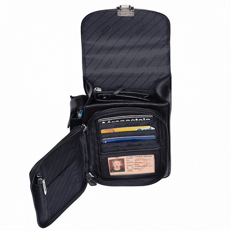 Сумка для документов Dr.Koffer 16*21*9см, нат. кожа, черная