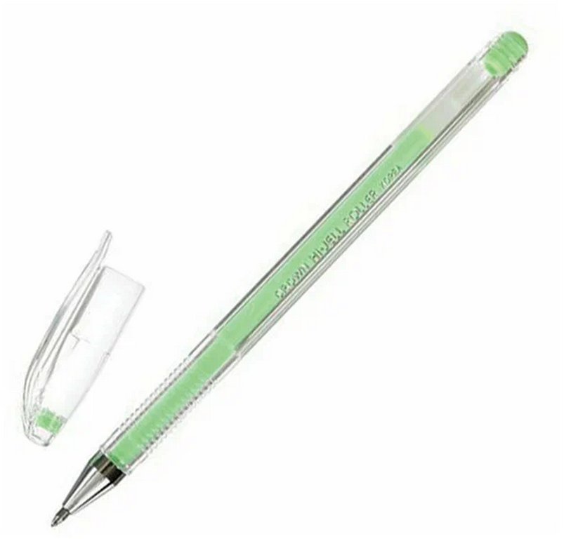 Ручка гелевая  зеленая пастель Crown  0,8мм (линия 0,5мм)