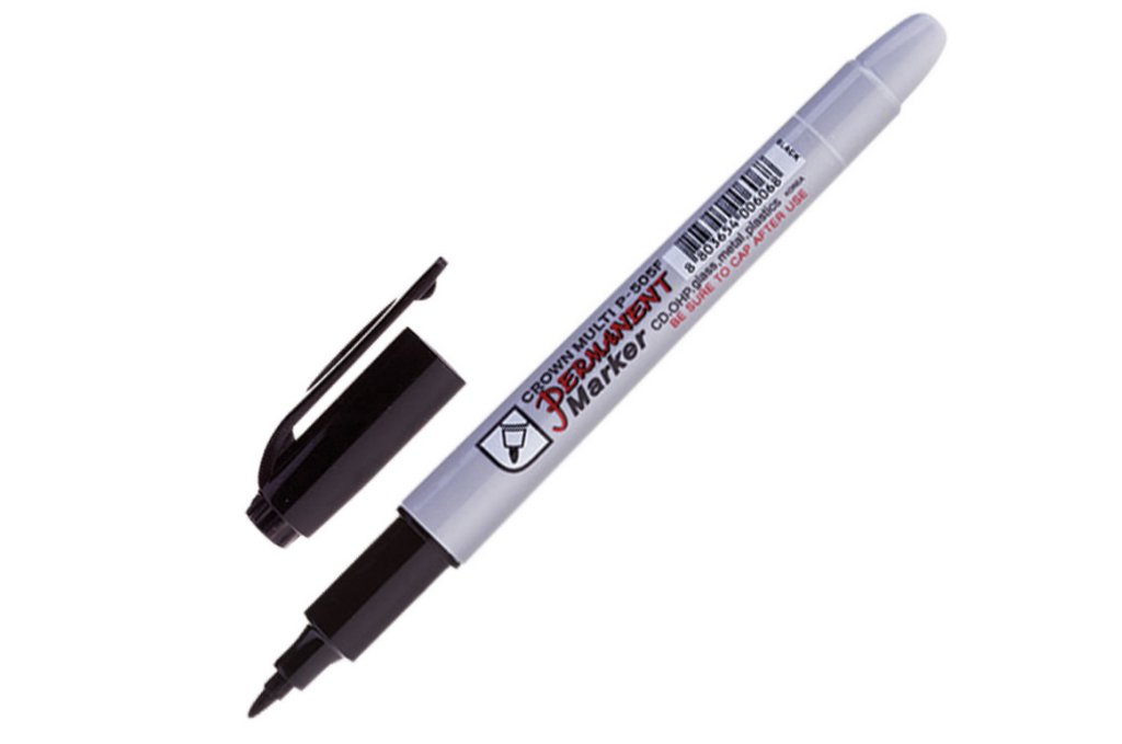 Маркер перманентный  1,0 мм Crown круглый, черный