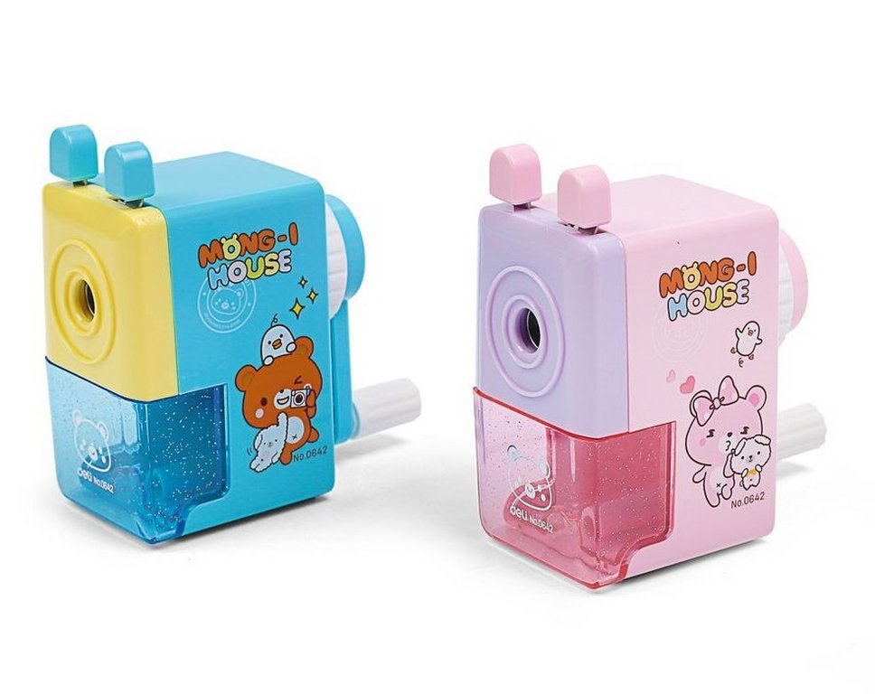 Точилка механическая пластиковый корпус Deli ассорти