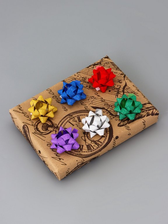 Бант Звезда  3,5см (ассорти) с блестками