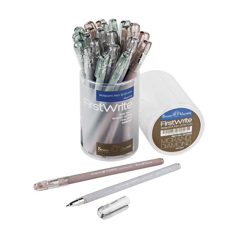 Ручка шариковая BV FirstWrite "Morandi diamond" 0,5мм синяя (стерж. 140мм, линия 0,4мм)