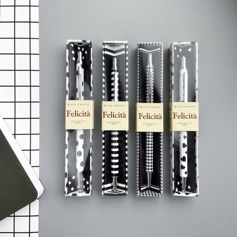Ручка шариковая Bruno Visconti Felicita "Black&White" в футляре, синяя, 0,7мм
