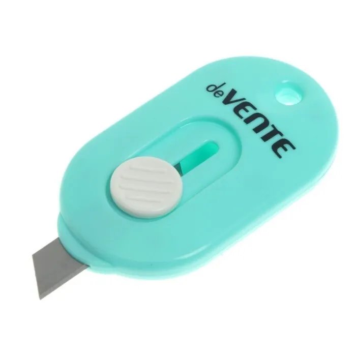 Нож канцеляр. шир. 0,9 см, пластик МИНИ (дорожный) 6,3 см deVENTE "Pastel"