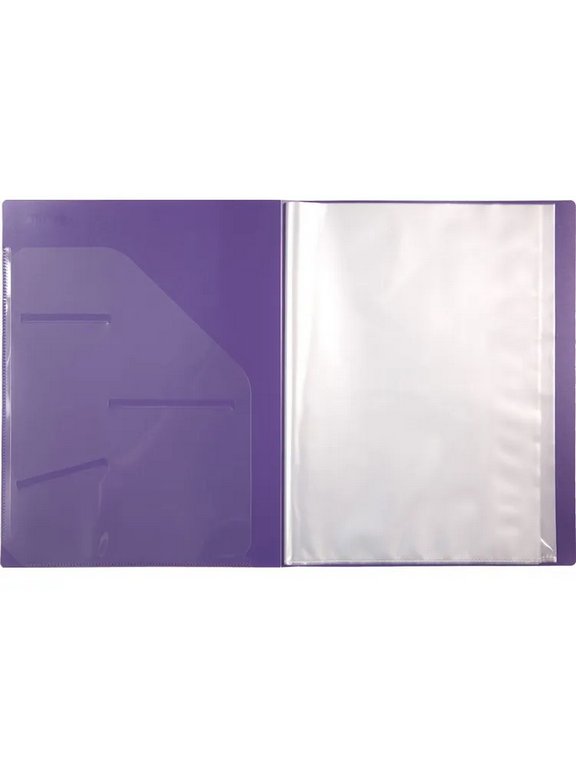 Папка А4 20 прозр.вклад. карман на торце, пластик 0,50 мм лавандовая deVENTE "Marandi"