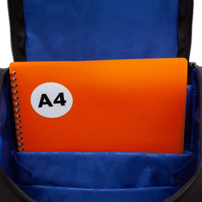 Ранец для мальчика Grizzly (сумка д/обуви) 25*33*13см., черный/синий