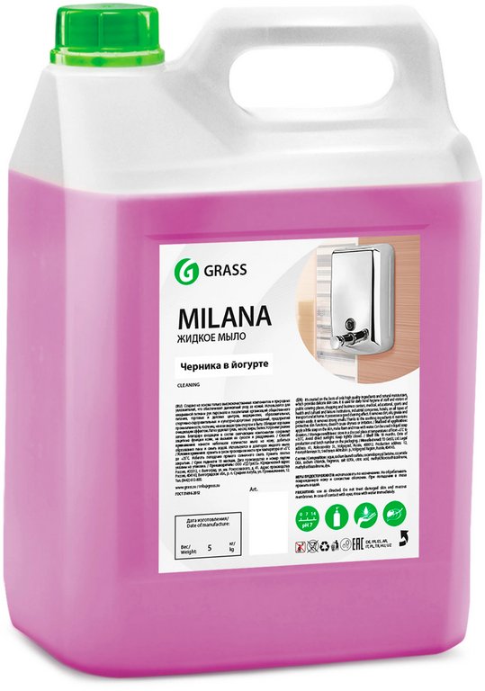 Мыло-крем жидкое 5л. Milana черника в йогурте (GRASS) Мыло-крем жидкое 5л. Milana черника в йогурте (GRASS)