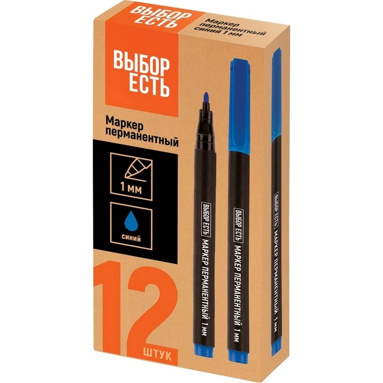 Маркер перманентный  1,0 мм Attache круглый синий