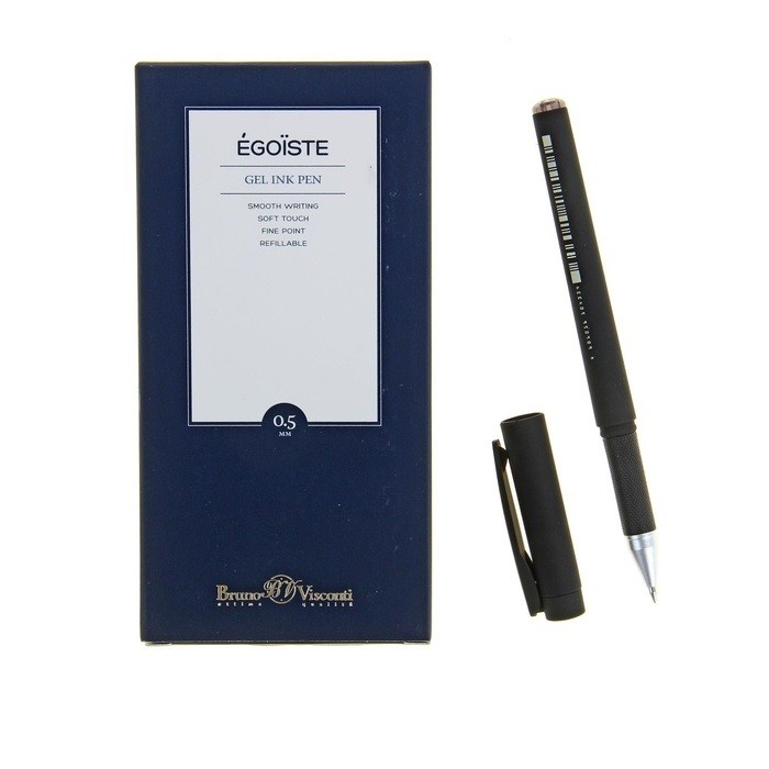 Ручка гелевая Bruno Visconti Egoiste "BLACK"  0,5мм черная (стерж.131мм, линия 0,3мм)