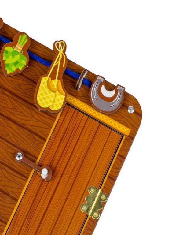 Доска обучающая Бизиборд "Изба" (дерево) WOODLENDTOYS