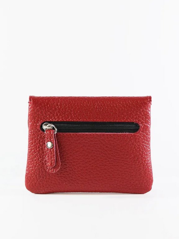 Портмоне D.Morelli женское "Бриенна"  мини, нат.кожа, красный