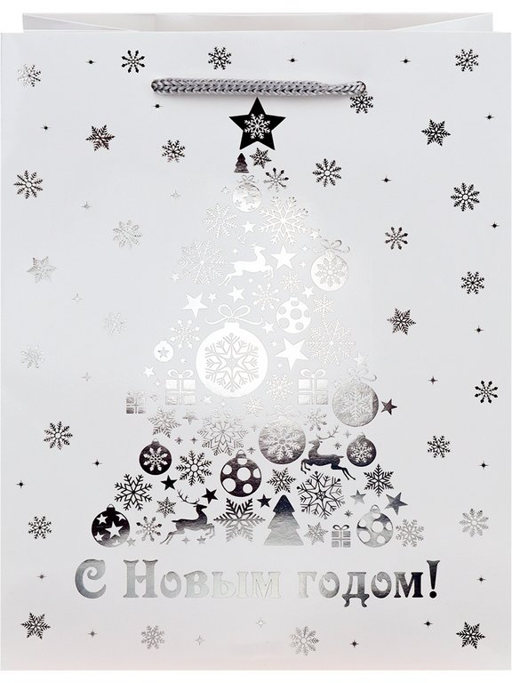 Пакет бумажный НГ 18*23см матовый "Новогоднее сияние"