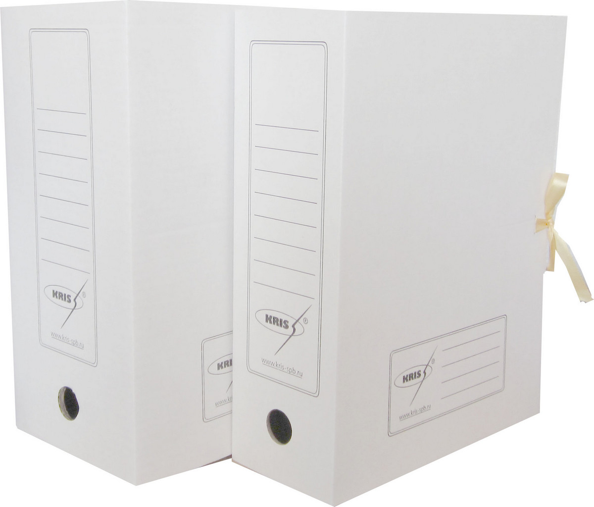 Короб архивный 325*250*100мм с завязками, микрогофрокартон, А4, цв. белый