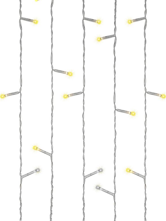 Гирлянда уличная 12м, 240 теплых ламп, 1 режим, прозрачная нить (соединяется в цепь)