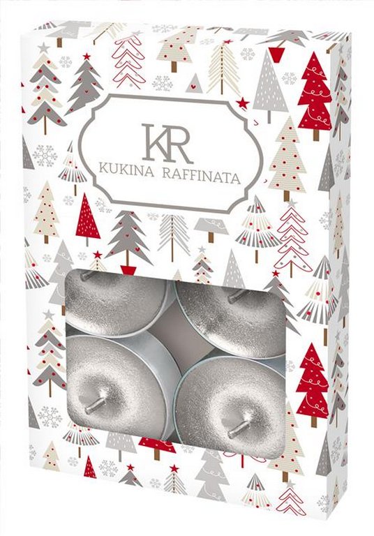 Свеча НГ чайная "Ёлочки" 6шт/уп