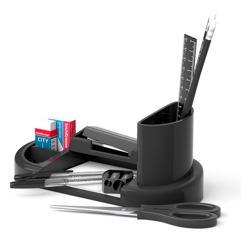 Набор настольный пластик 12 предметов Erich Krause "Harmony. Classic" черный