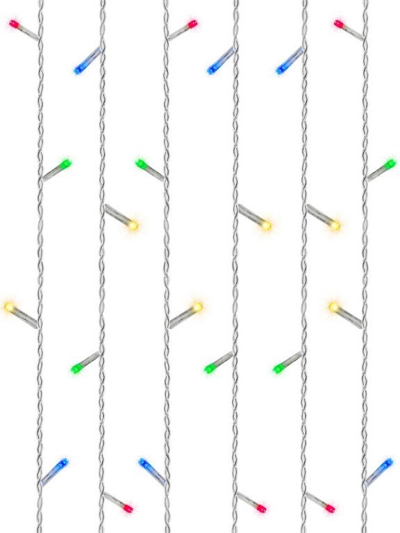 Гирлянда уличная Бахрома  4*0,7м, 72 цветных ламп, 8 реж, прозрачный провод