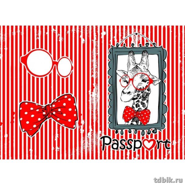 Обложка для паспорта "Жираф" ПВХ  13,2*18,6