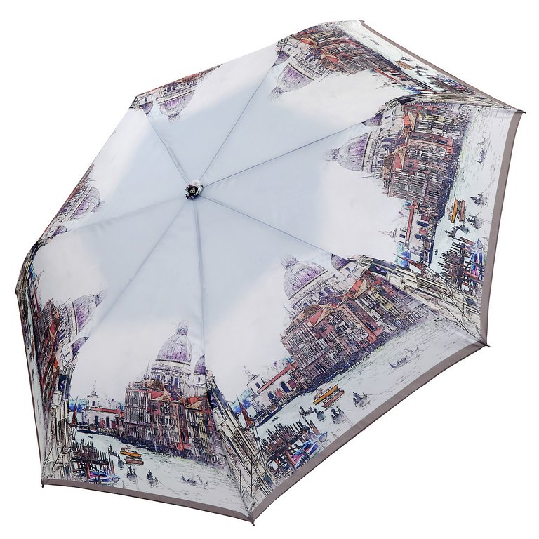 Зонт женский автомат Fabretti, 3 сложения, эпонж