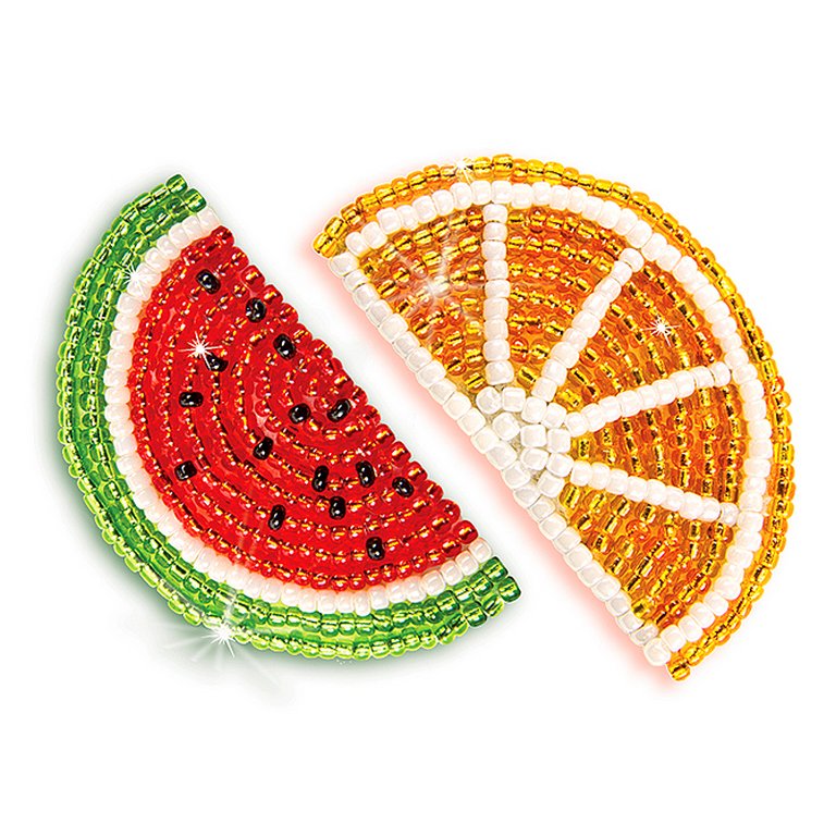 Набор для изготовления патча "Дольки арбуза и апельсина" kлеvер (бисер, бусины) 8+