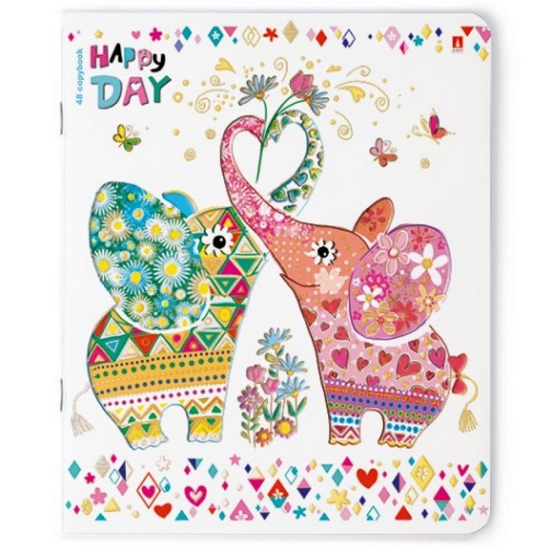 Тетрадь 48 лист кл. А5 на скрепке "СЧАСТЛИВЫЙ ДЕНЬ"