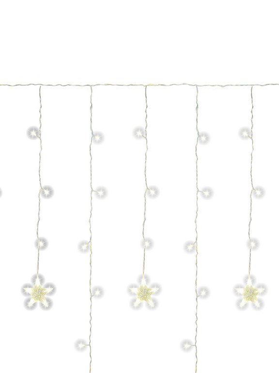 Гирлянда комнатная Бахрома "Звездное небо" 2,5м*1м, 92 теплых ламп, прозрачная нить, 220 В