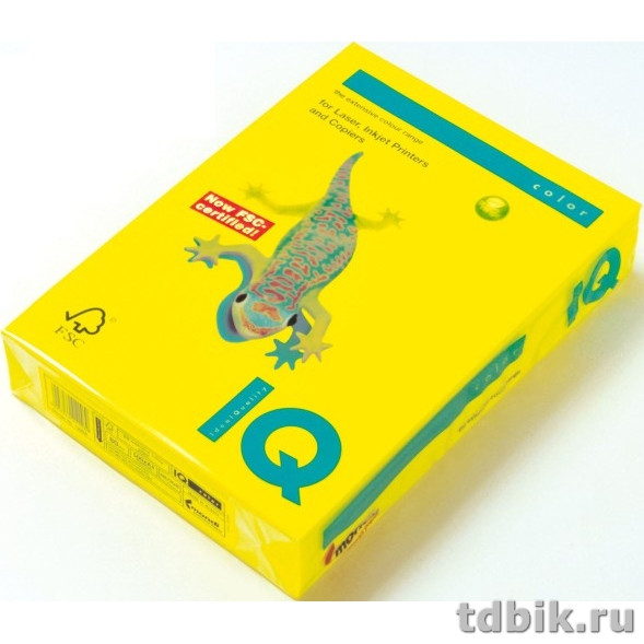 Бумага IQ neon 80 А3, 500 лист/уп, неон жёлтый