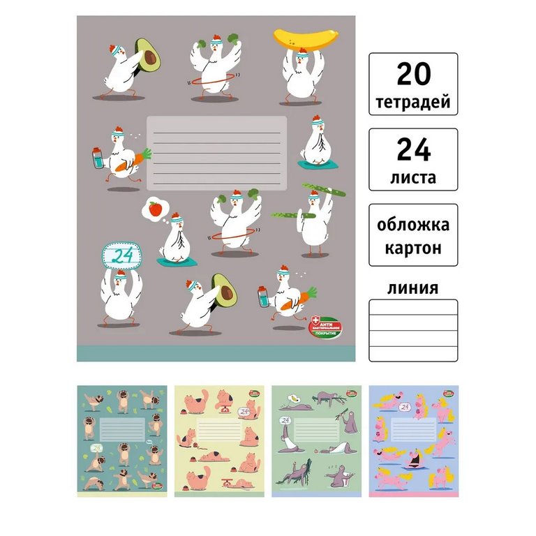 Тетрадь 24 лист лин. А5 "Такой разный ЗОЖ" 5 видов