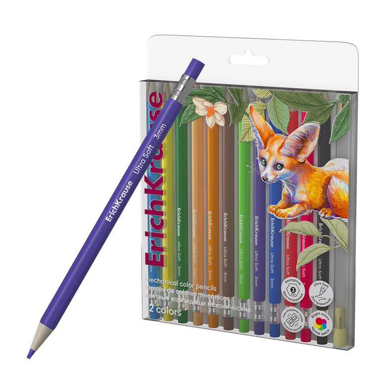 Набор карандашей  12 цв. механические с точилкой  ErichKrause Safari