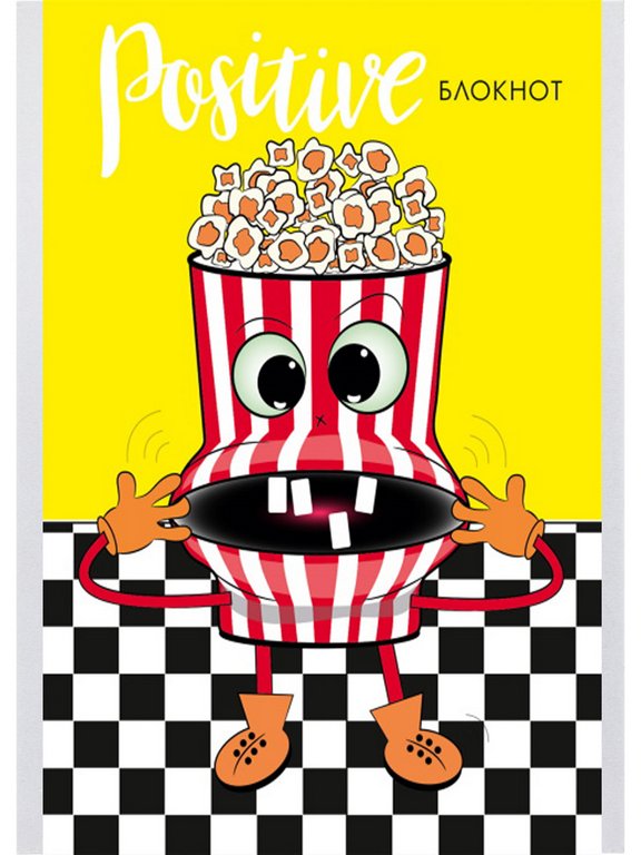 Блокнот А6  24л., 105*148 мм, на скрепке"УЛЁТНЫЙ ФАСТФУД" ассорти, блок-офсет