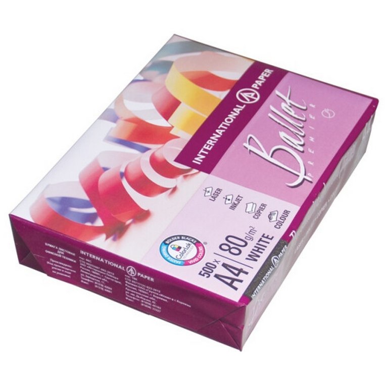 Бумага офисная Ballet Premier А3, 80г/м2, 162+/-3% CIE, 98% ISO,толщ.106мкм, непрозр.93%, 500 л/пач.