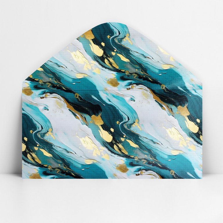 Конверт (для денег) без надписи (мрамор зеленый)