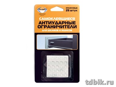 Антиударные ограничители для шкафов и ящиков, самоклеящиеся 25шт/уп Aviora
