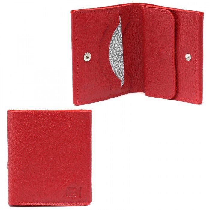 Портмоне D.Morelli женское "Монтана"  мини, нат.кожа, красное