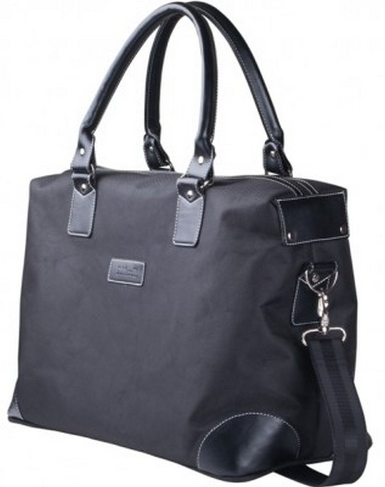 Сумка дорожная "D.Morelli" 41x18x30см текстиль/кож зам, черная