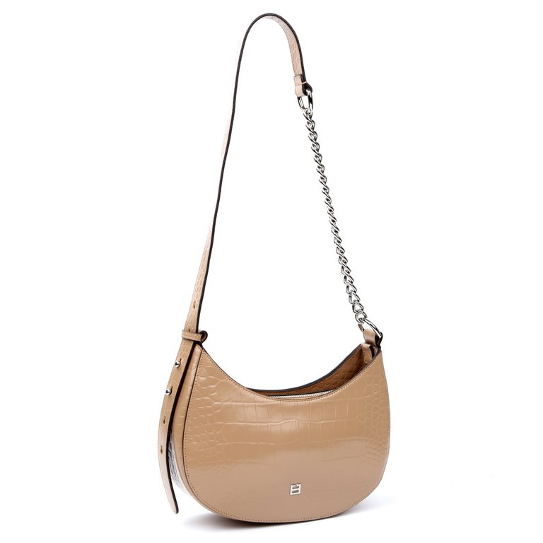 Сумка женская FABRETTI 25х14х8 см, нат. кожа, бежевый