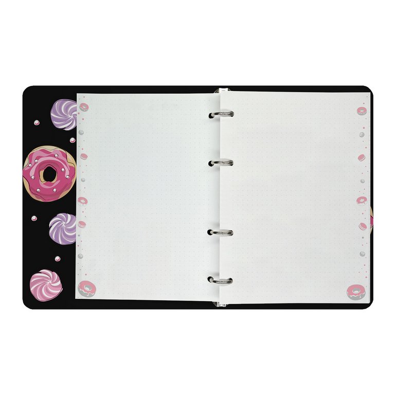 Тетрадь 80 лист в точку А5 на кольцах со сменным блоком "СЛАДКОЕ НАСТРОЕНИЕ. ДОНАТ"