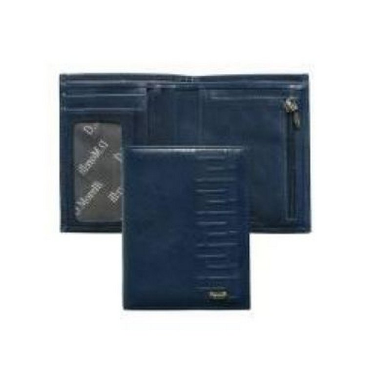 Портмоне D.Morelli женское "Элегия" вертик. с монетн. , нат. кожа, синее