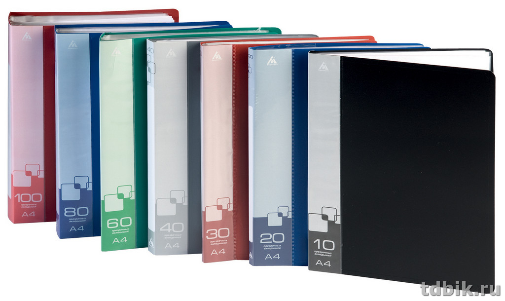 Папка А4 80 прозр.вклад. карман на торце, пластик 0,80 мм черная Бюрократ