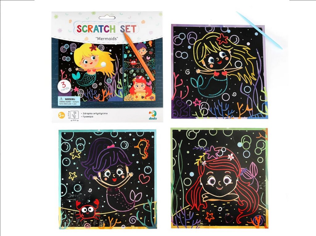 Гравюра 23*23см цветная "Русалки" DODO (3шт/уп)