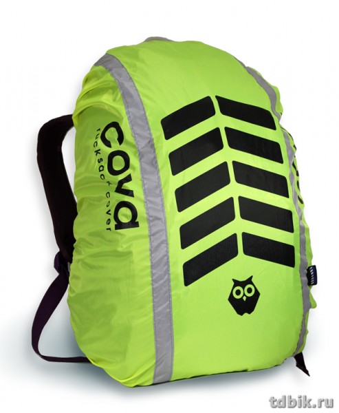 Чехол на рюкзак 20-40 литров со светоотражающими лентами "Сигнал", цв. лимон COVA