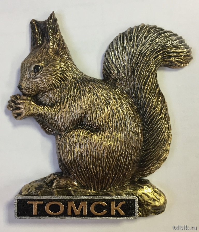 Магнит Томск "Белка" 7,5*7см искусств. камень