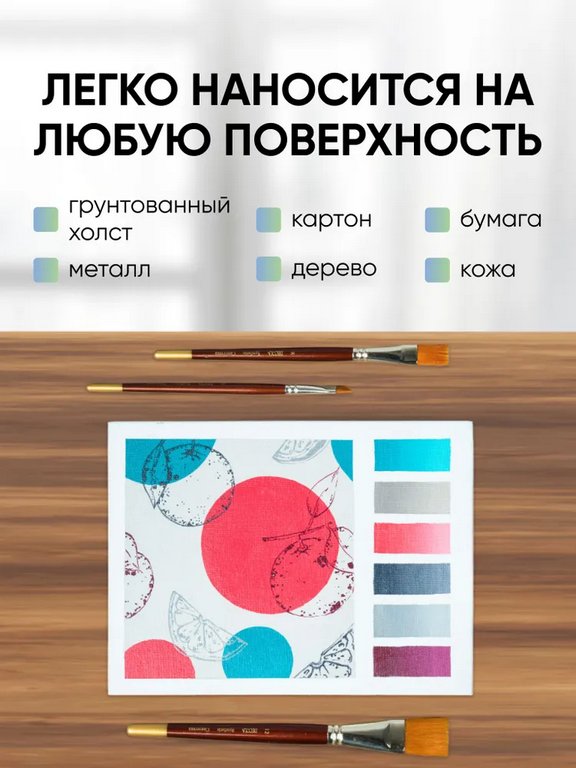 Краска акриловая  20мл белая, глянцевая Декола