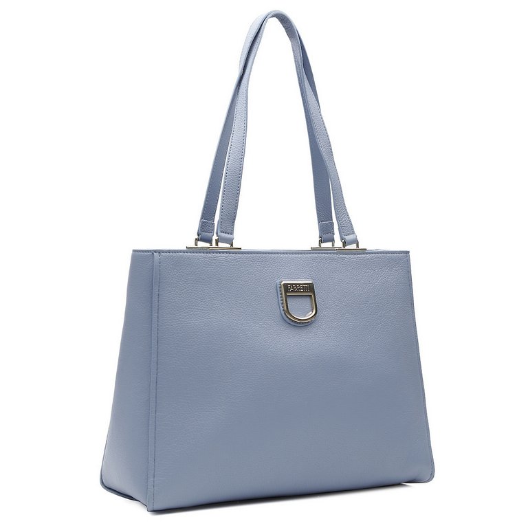 Сумка женская FABRETTI 36*26*14см, нат. кожа, голубой