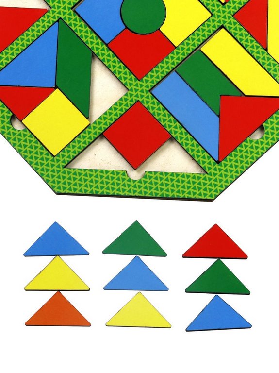 Головоломка из дерева "Калейдоскоп. Полянка" WOODLENDTOYS